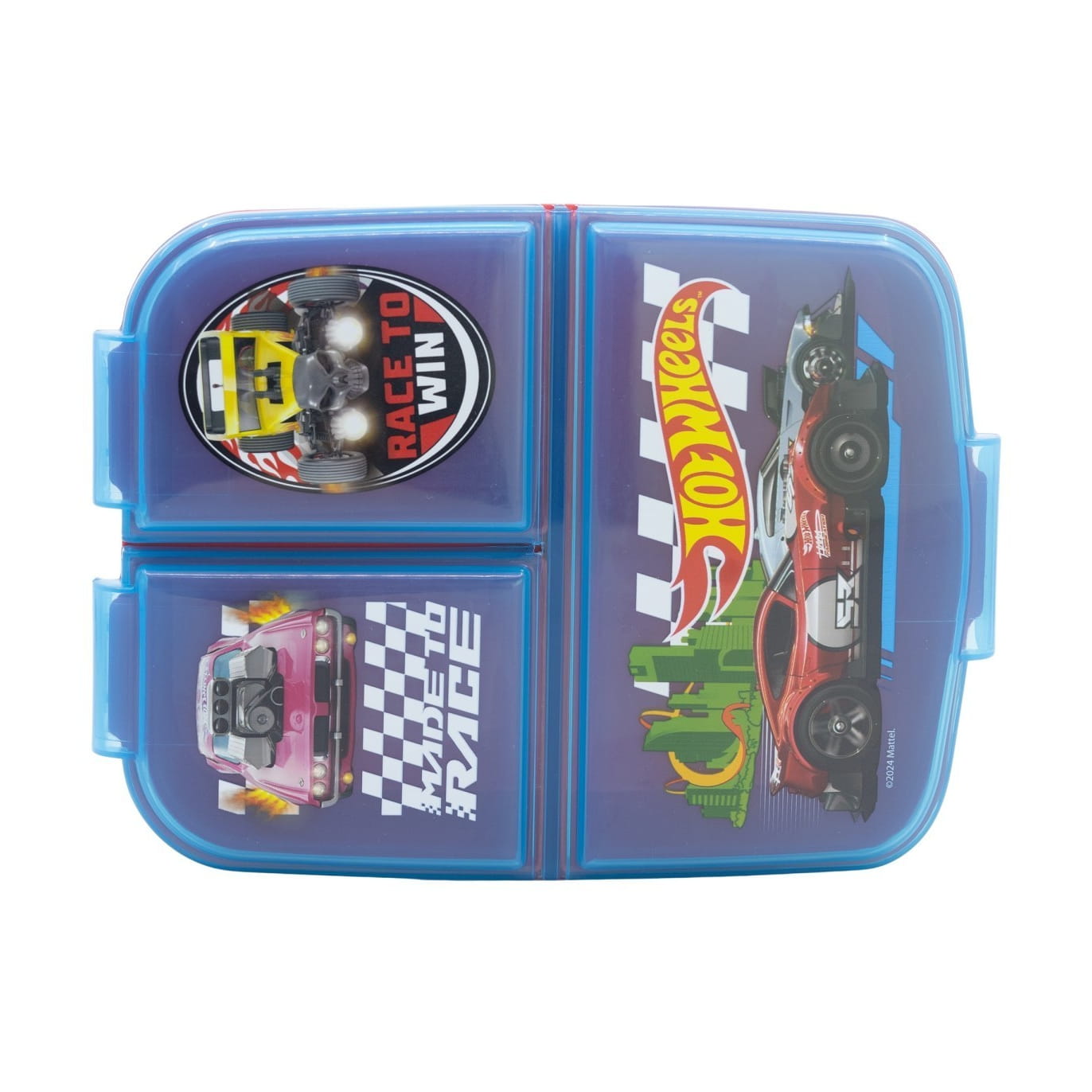 Fiambrera sandwichera tupper triple Hot Wheels