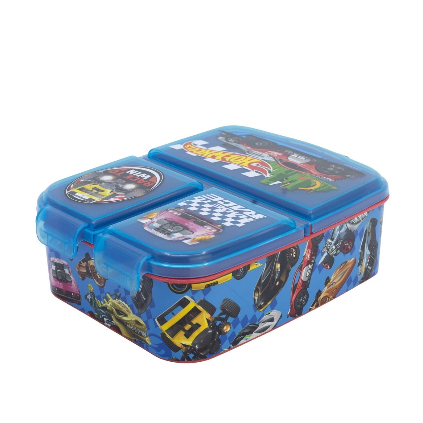 Fiambrera sandwichera tupper triple Hot Wheels