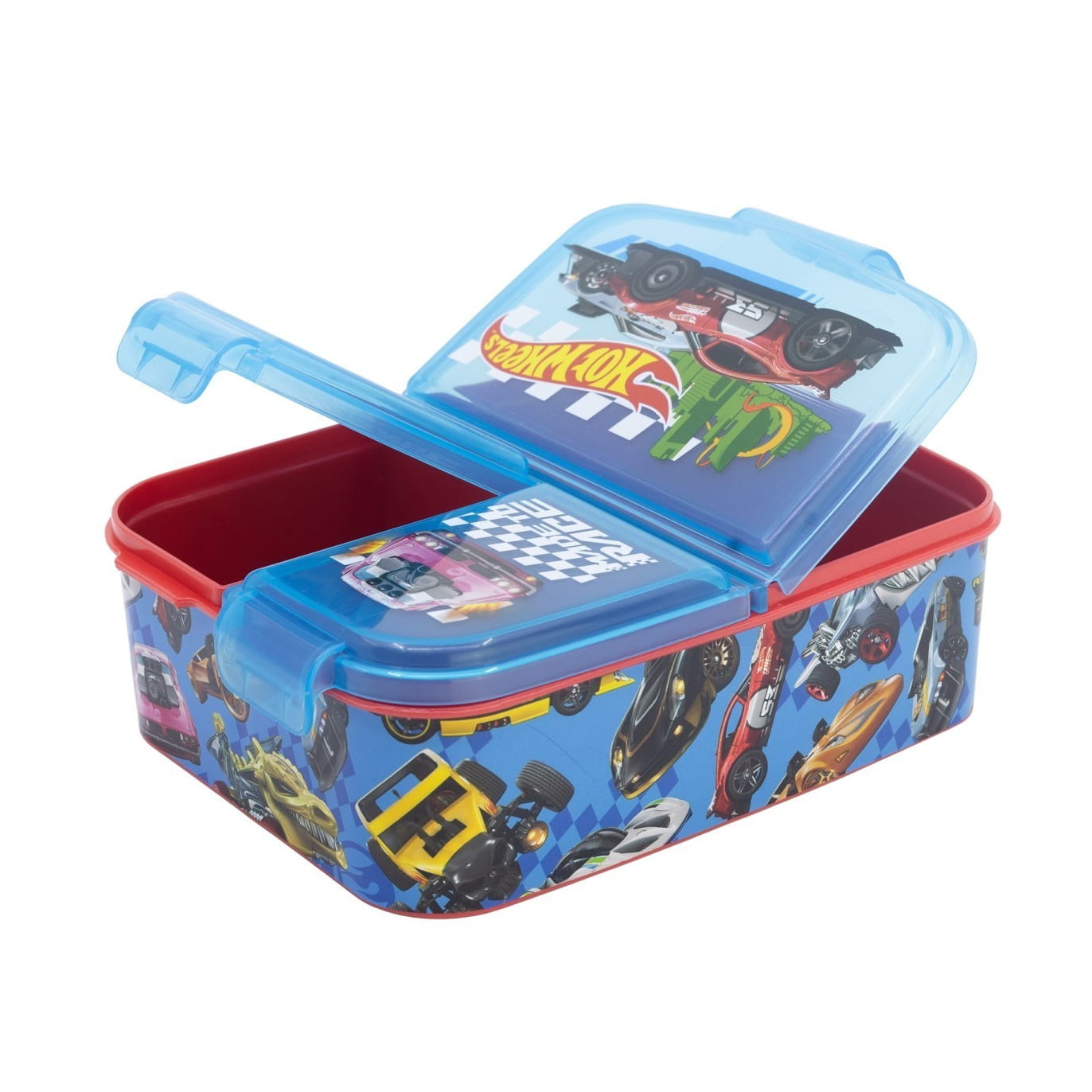 Fiambrera sandwichera tupper triple Hot Wheels