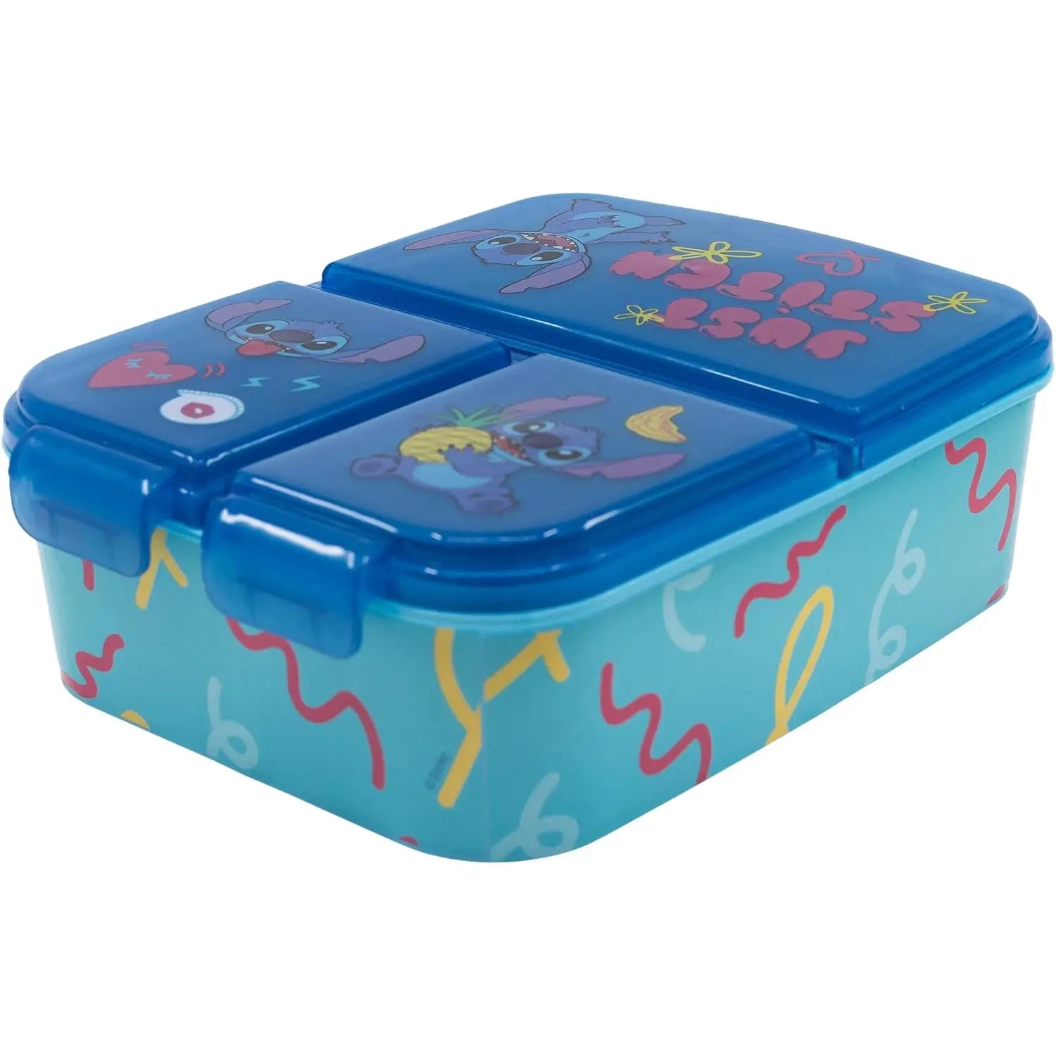 Fiambrera sandwichera tupper triple Stitch azul piñas - Tupper
