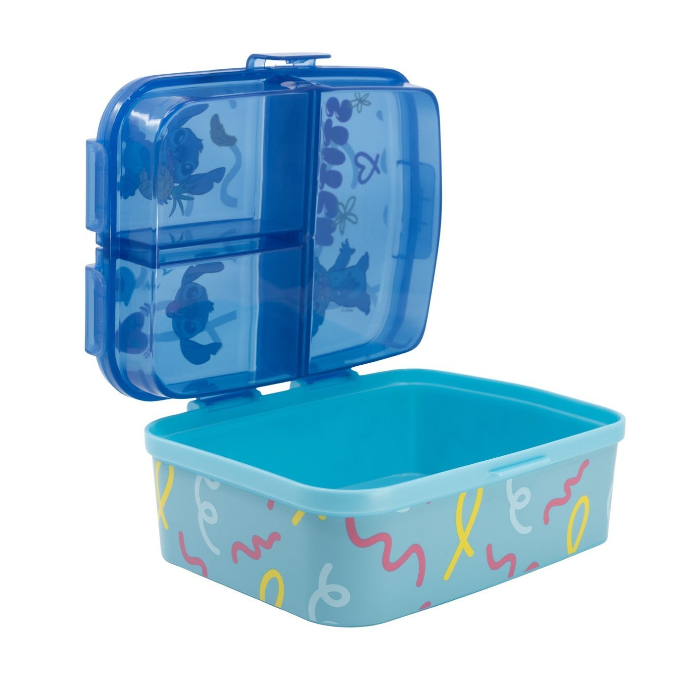 Fiambrera sandwichera tupper triple XL Stitch azul piñas