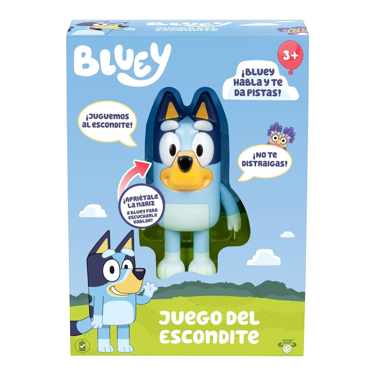 Figura Bluey juego del escondite habla y ríe para guiarte - muñeca