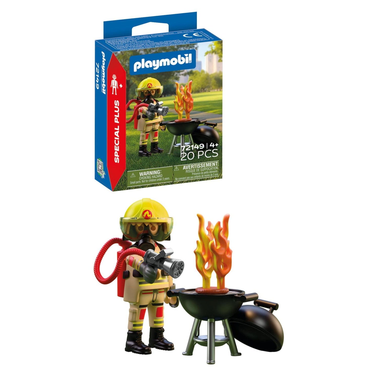 Figura bombero con foco de incendio Playmobil Special Plus 72149 - Juguete