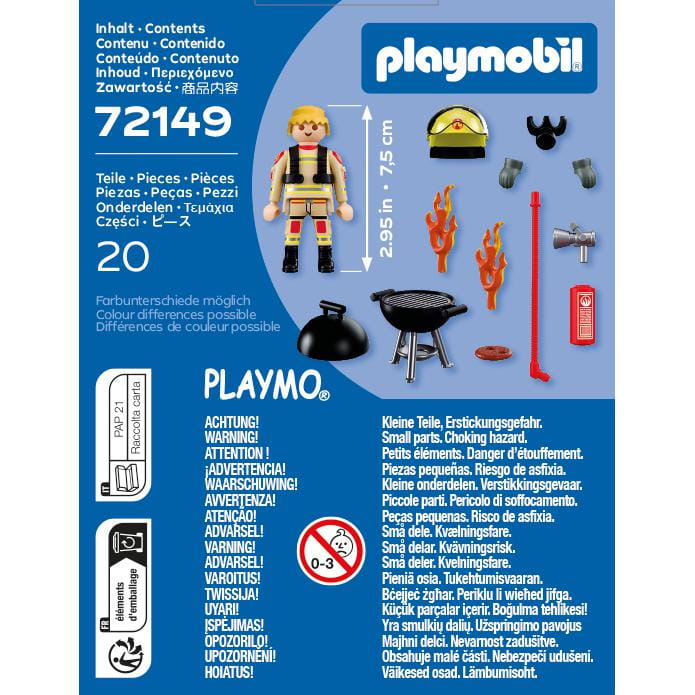Figura bombero con foco de incendio Playmobil Special Plus 72149 - Juguete