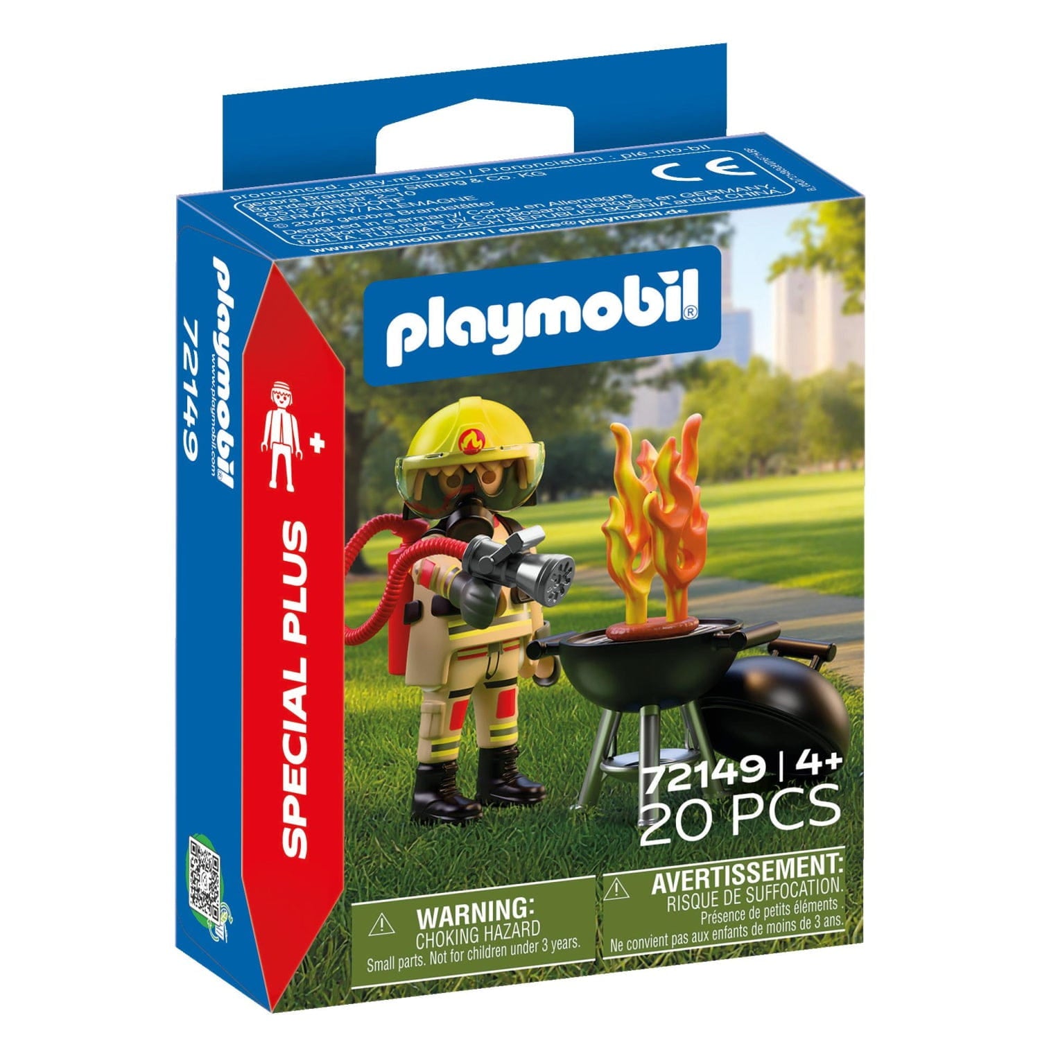 Figura bombero con foco de incendio Playmobil Special Plus 72149 - Juguete