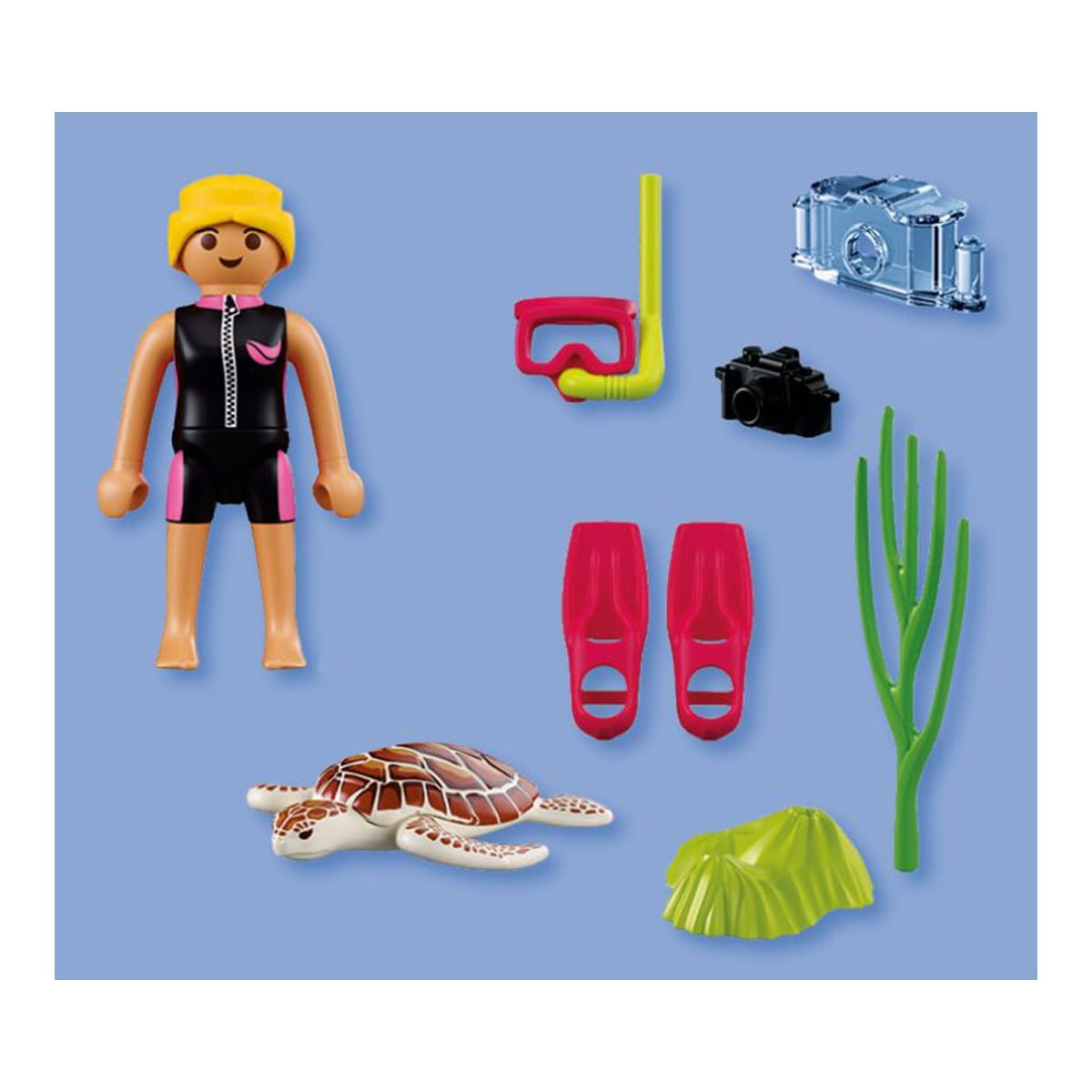 Figura buceadora con tortuga Playmobil Special Plus 72151 - Juguete