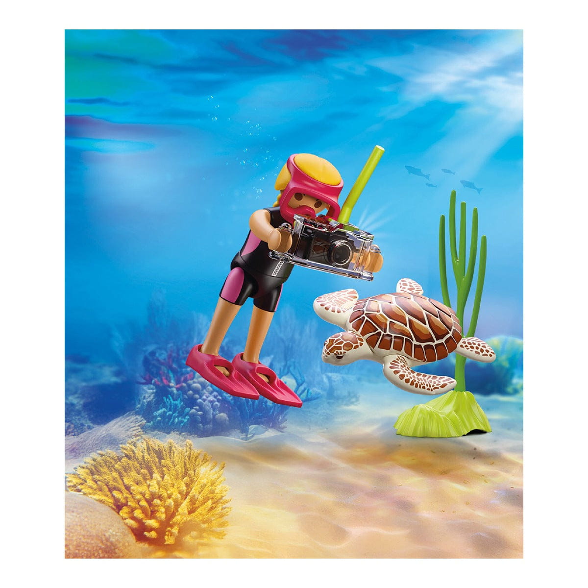 Figura buceadora con tortuga Playmobil Special Plus 72151 - Juguete