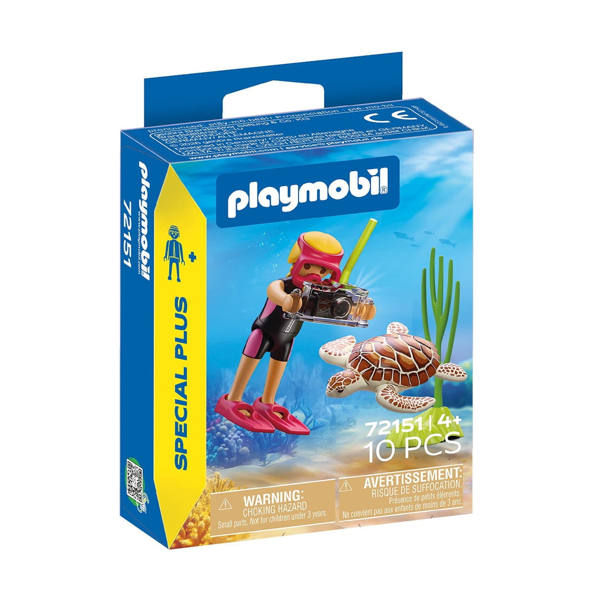 Figura buceadora con tortuga Playmobil Special Plus 72151 - Juguete