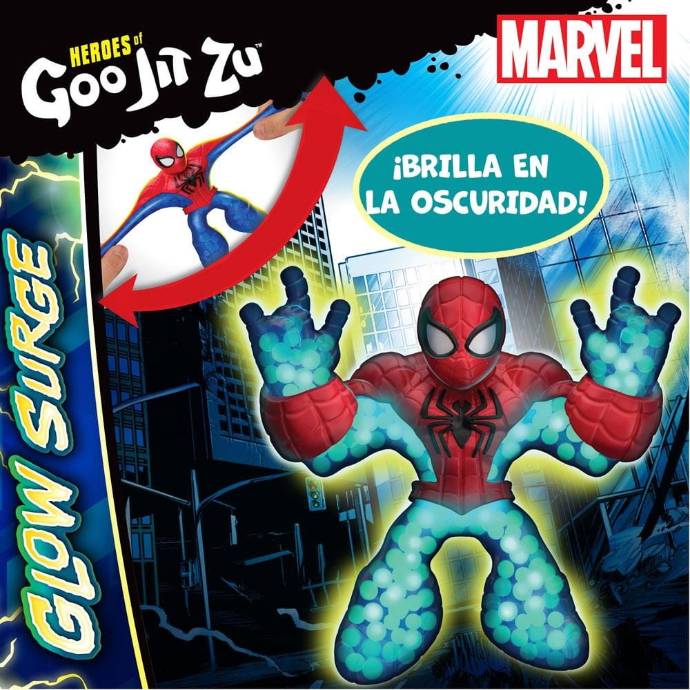 Figura estirable Marvel Glow Surge Spiderman de 13cm
