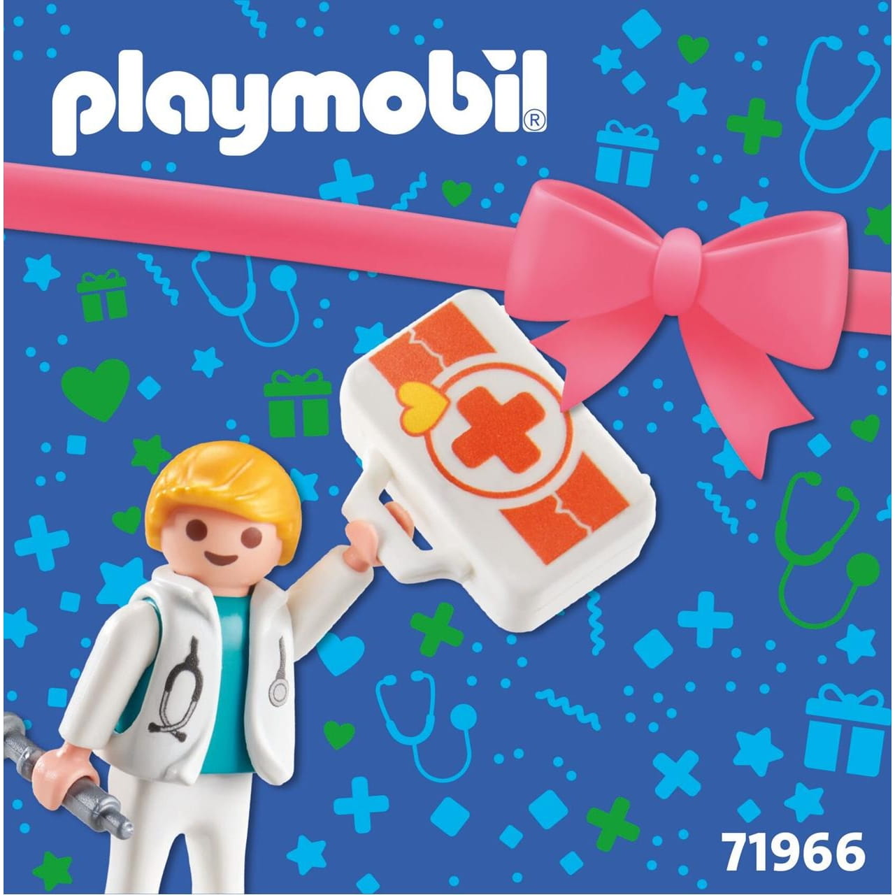 Figura oso en hospital ’Mejórate pronto’ Playmobil 71966 - Juguete