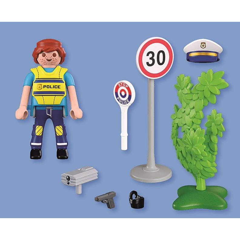 Figura policía con radar de velocidad Playmobil Special Plus 72029 - Juguete