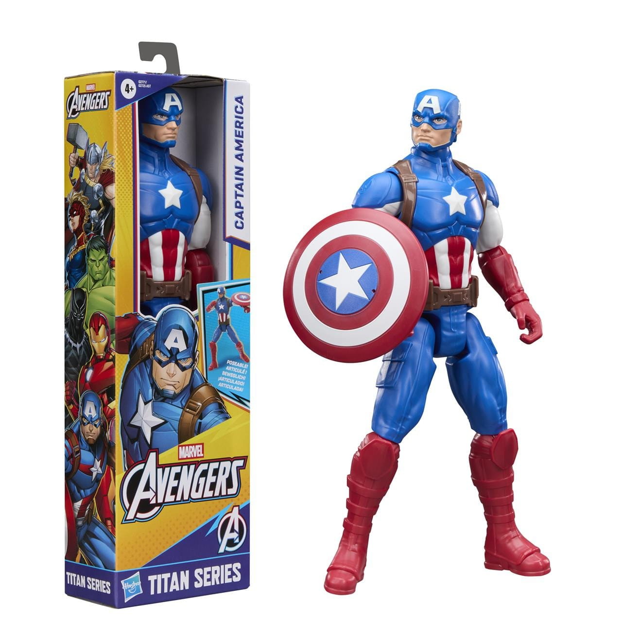 Figura Titán Capitán América Marvel Avengers con 9 punto de articulación 30cm