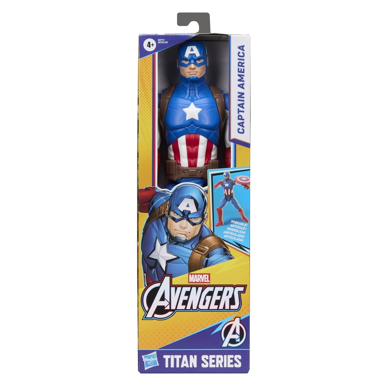 Figura Titán Capitán América Marvel Avengers con 9 punto de articulación 30cm