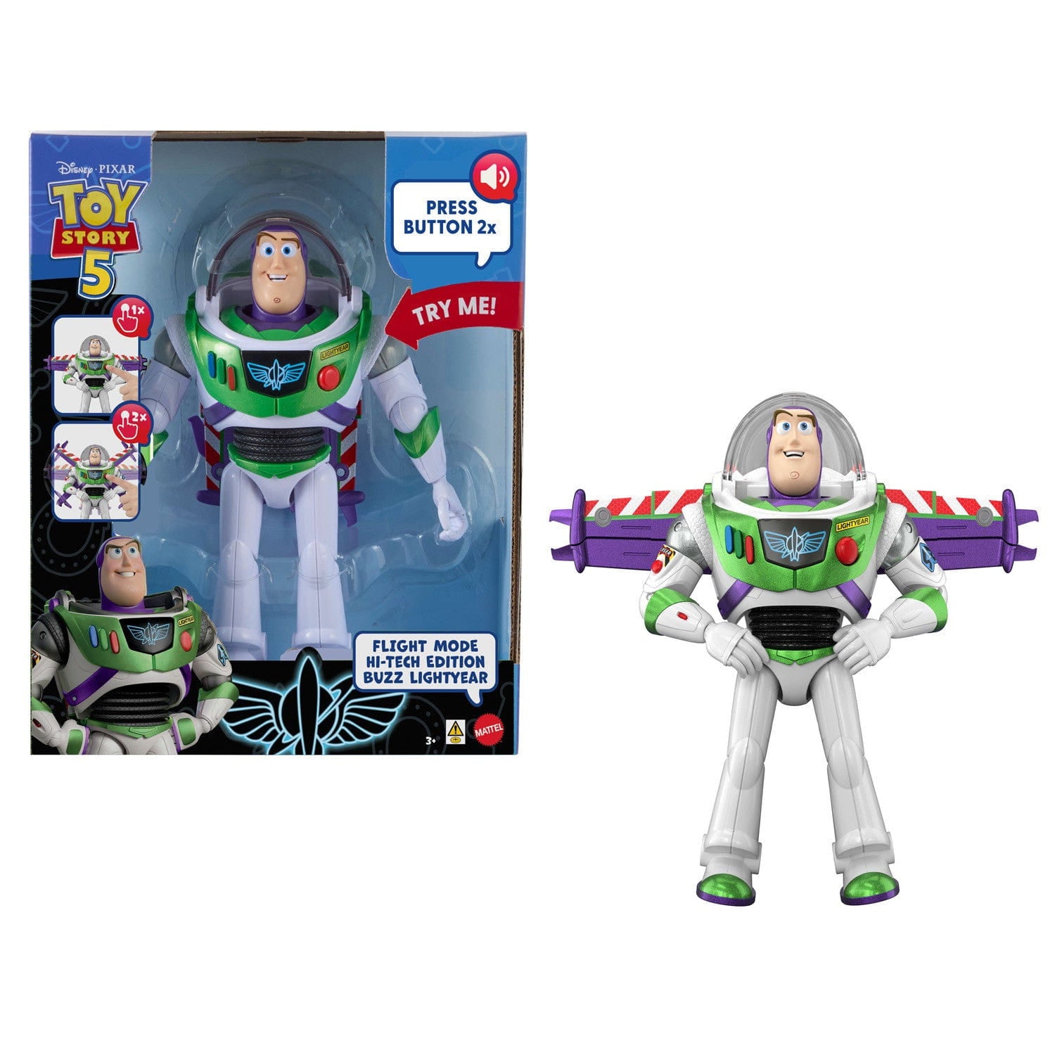 Figura Toy Story 5 Buzz Lightyear 30cm que corre y habla - muñeco