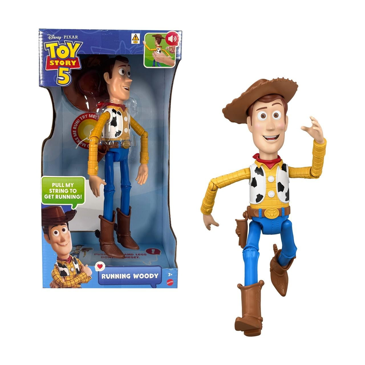 Figura Toy Story 5 Woody 30cm que corre y habla - muñeco