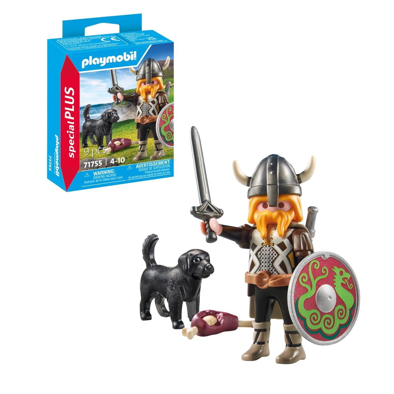 Figura vikingo con perro guardián Playmobil Special Plus 71755 - Juguete