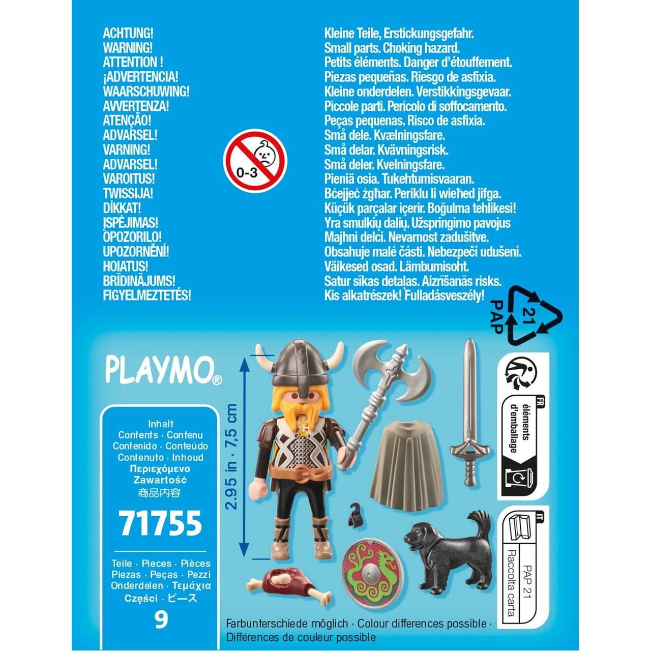 Figura vikingo con perro guardián Playmobil Special Plus 71755 - Juguete