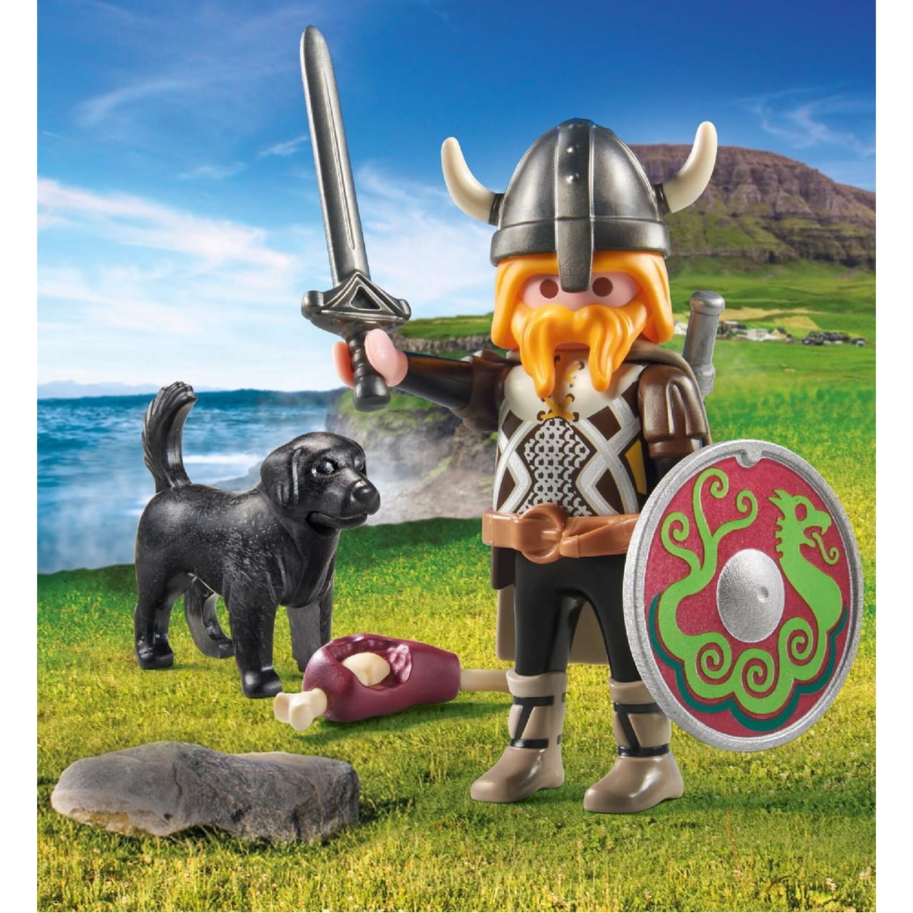 Figura vikingo con perro guardián Playmobil Special Plus 71755 - Juguete