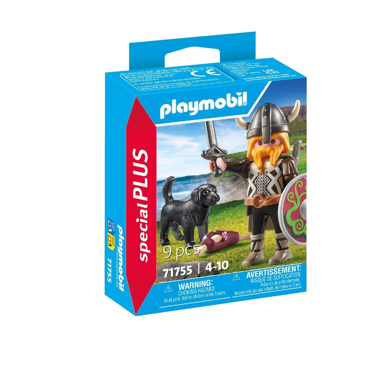 Figura vikingo con perro guardián Playmobil Special Plus 71755 - Juguete