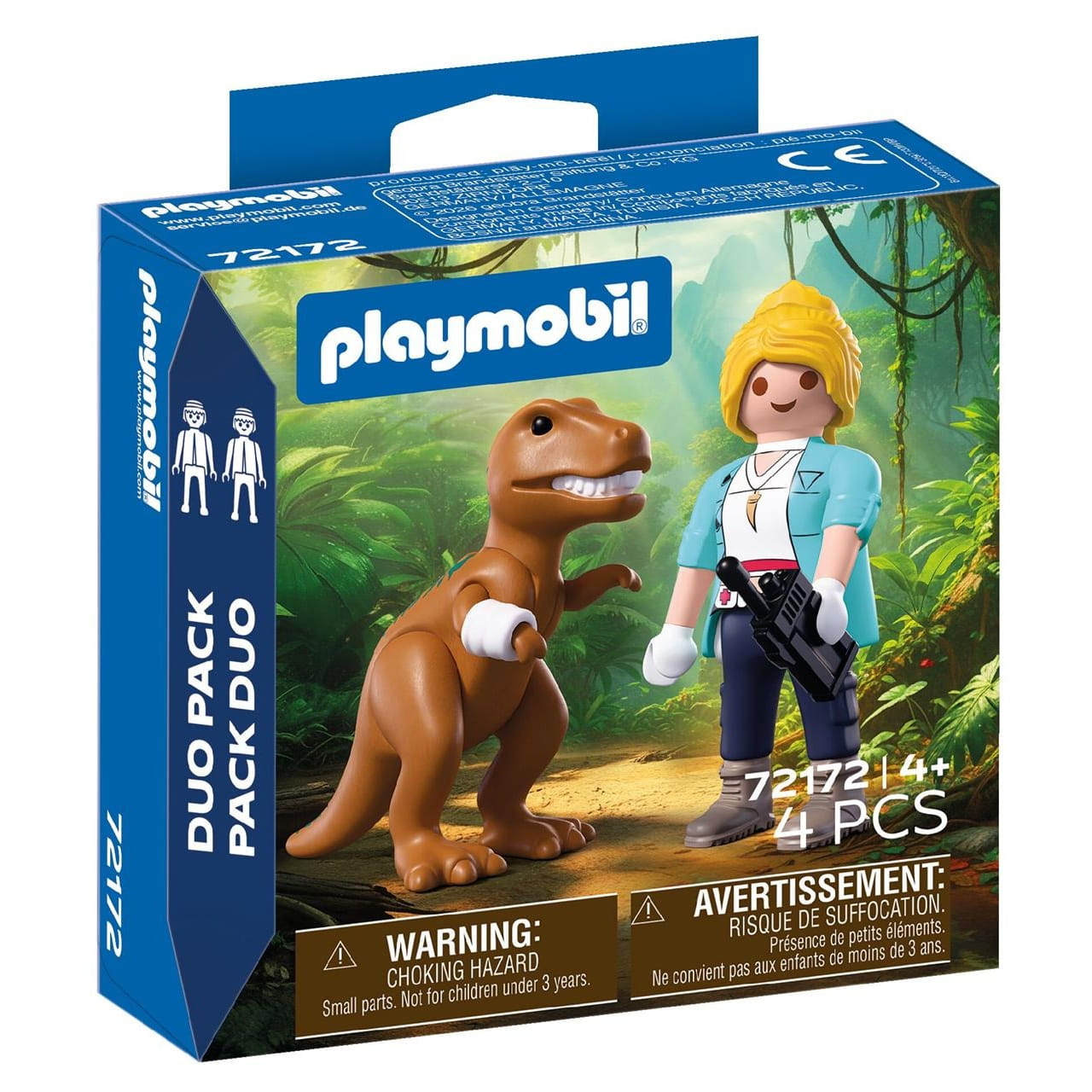Figuras T-Rex con Investigadora Playmobil pack Duo 72172 - Juguete