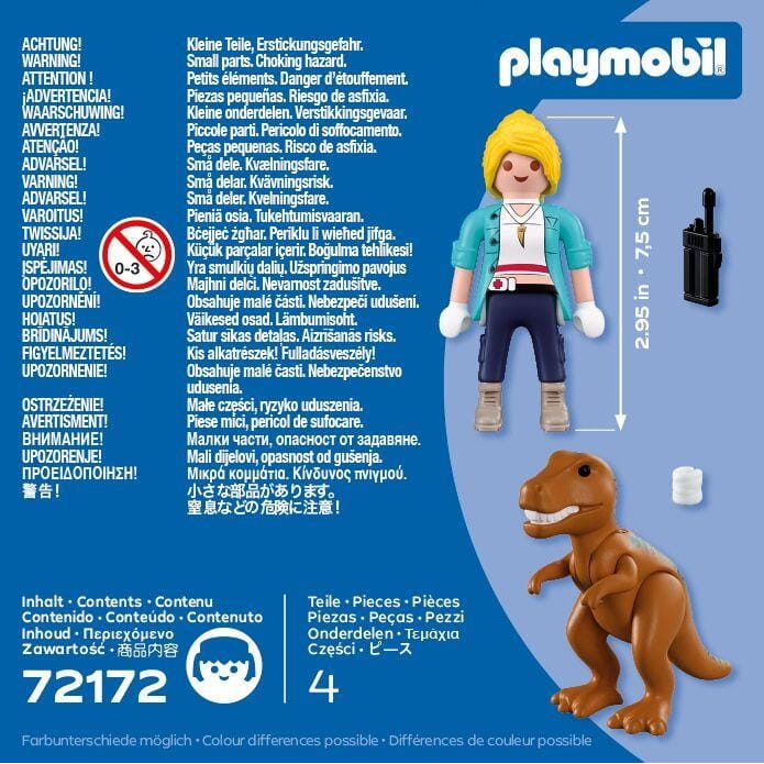Figuras T-Rex con Investigadora Playmobil pack Duo 72172 - Juguete