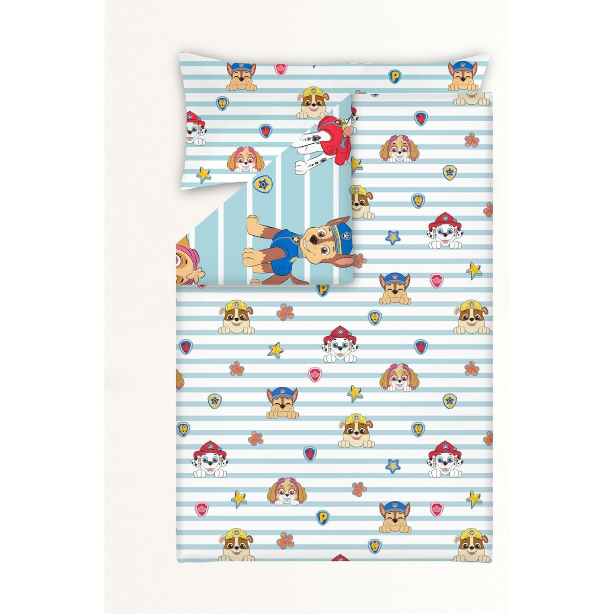 Funda nórdica patrulla canina cama 90 con 1 funda almohada rayas - nordica