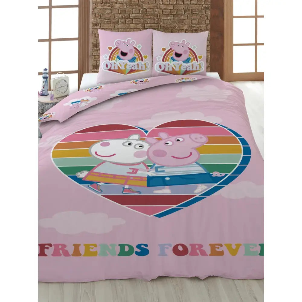 Funda nórdica Peppa Pig 140x200 cm oficial | Ropa de cama infantil para 90 | Diseño exclusivo suave y confortable
