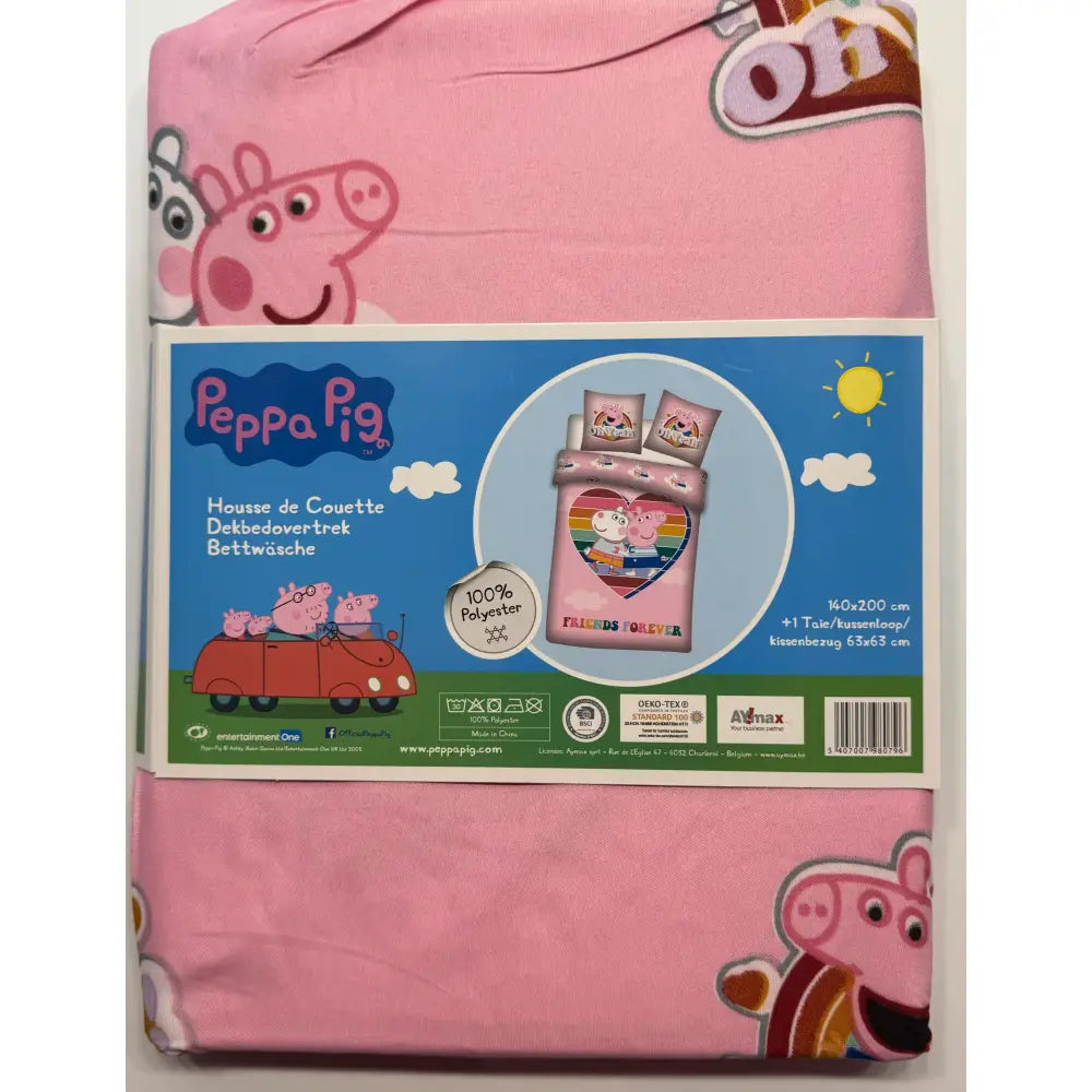 Funda nórdica Peppa Pig 140x200 cm oficial | Ropa de cama infantil para 90 | Diseño exclusivo suave y confortable