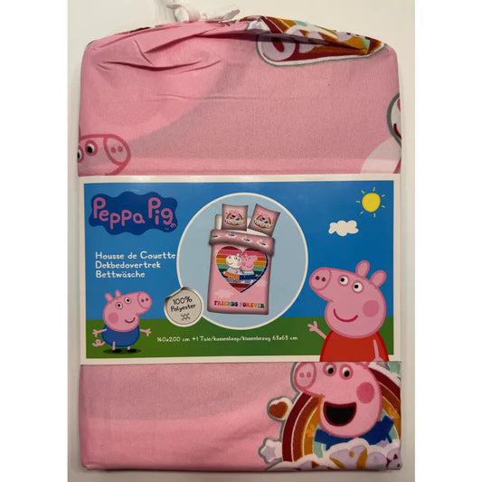 Funda nórdica Peppa Pig 140x200 cm oficial | Ropa de cama infantil para 90 | Diseño exclusivo suave y confortable