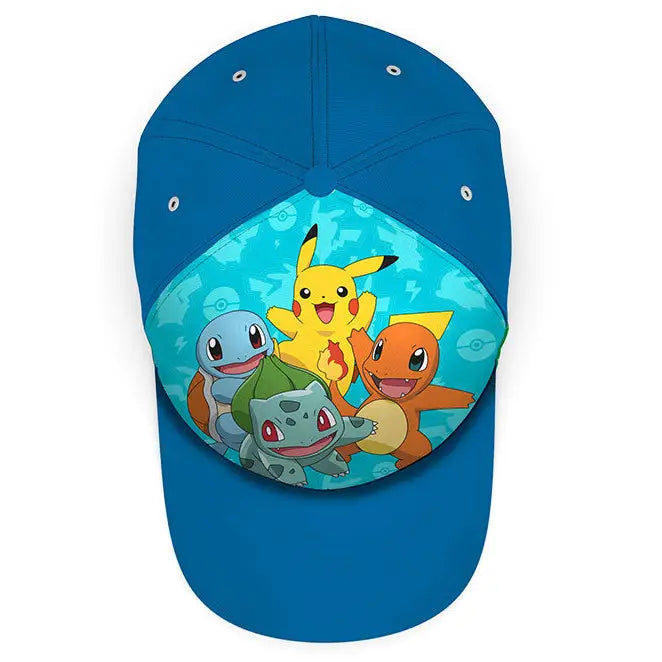 Gorra infantil Pokémon Iniciales Azul 52cm | Gorro para niños con personaje animado