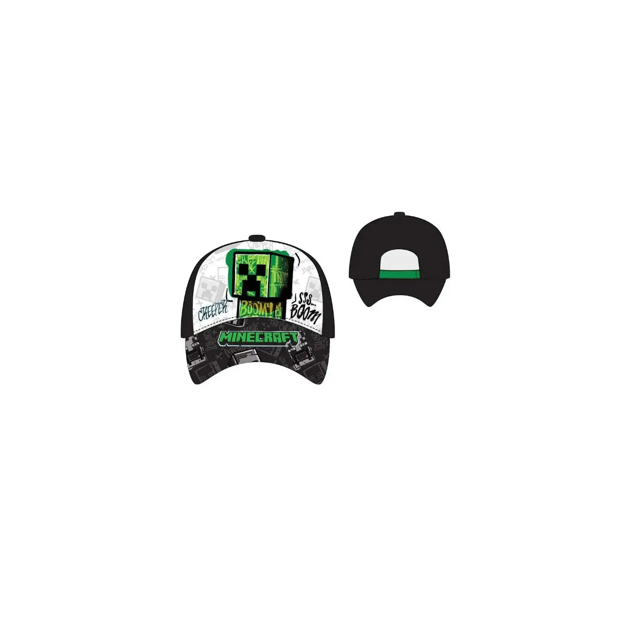 Gorra niños MINECRAFT negra T.54CM