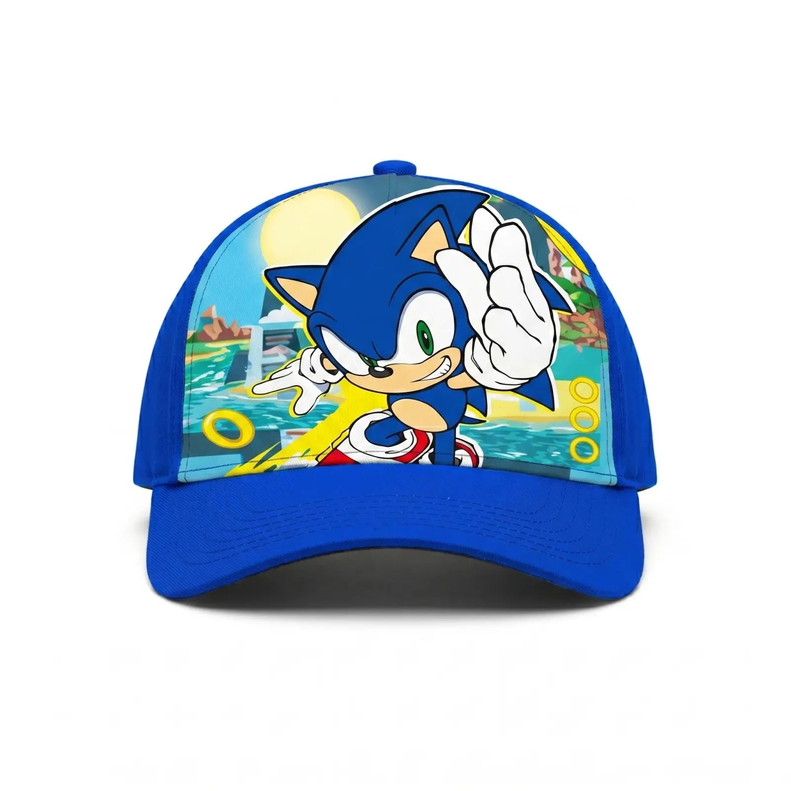 Gorra poliéster de Sonic erizo azul talla 54CM