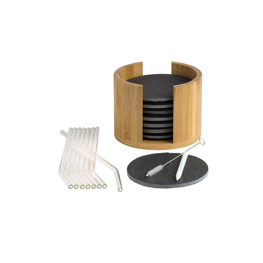 Juego de 8 posavasos para vasos MORITZ&MORITZ pizarra negra - Posavasos