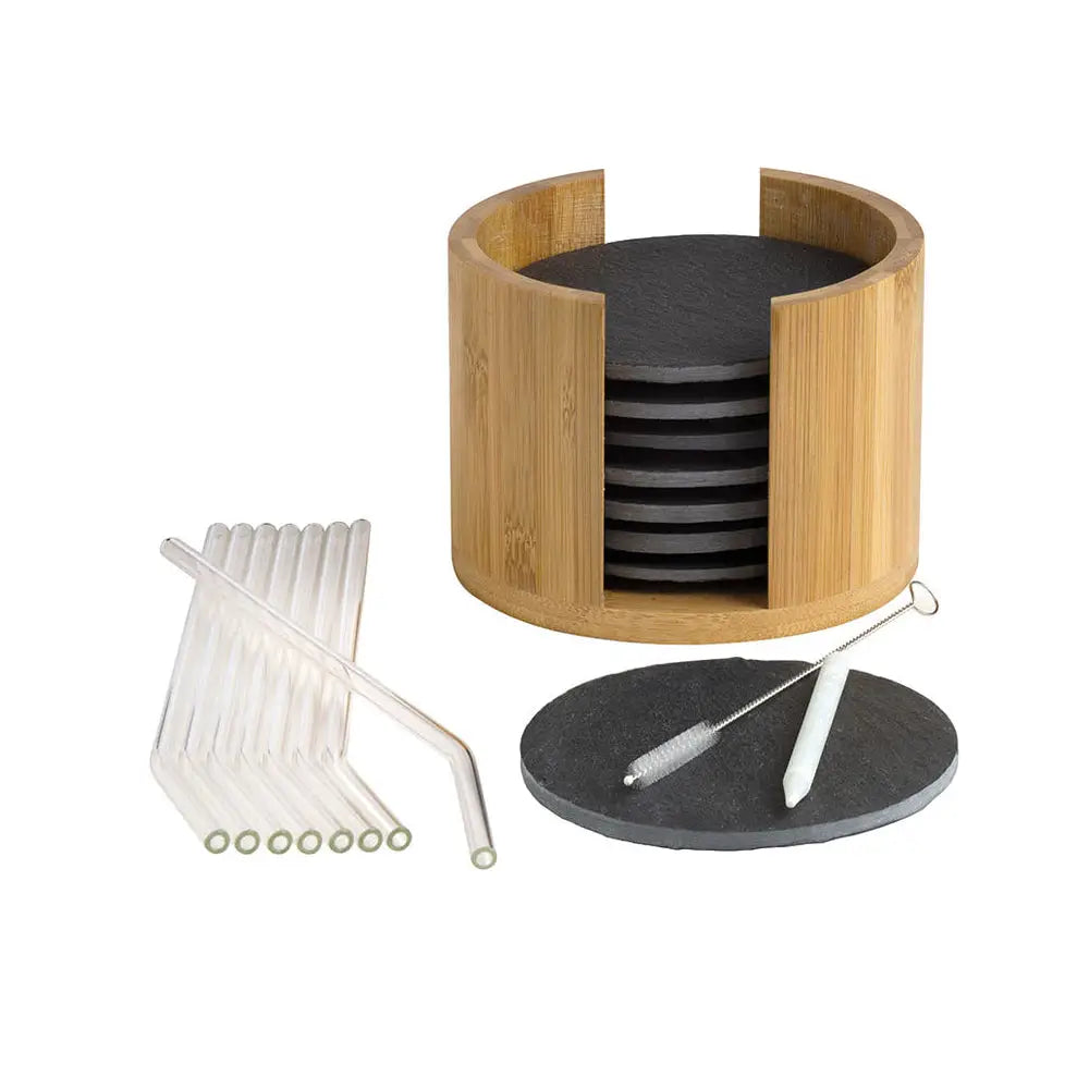 Juego de 8 posavasos para vasos MORITZ&MORITZ pizarra negra - Posavasos