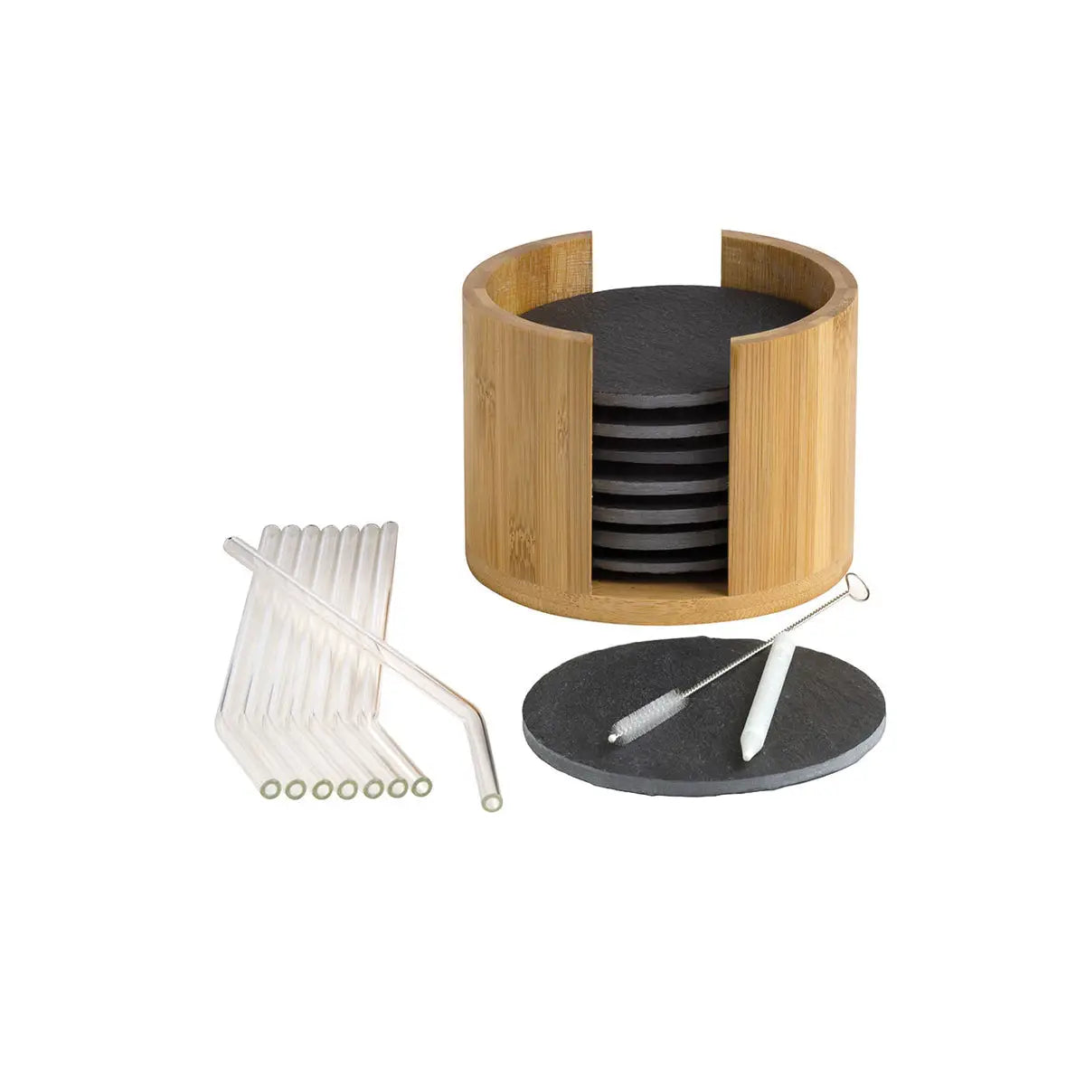 Juego de 8 posavasos para vasos MORITZ&MORITZ pizarra negra - Posavasos