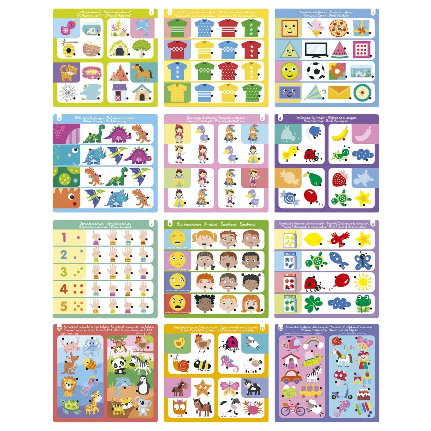 Juego conector Baby. Incluye 6 láminas con 12 temáticas boli luz y sonido - Juguete