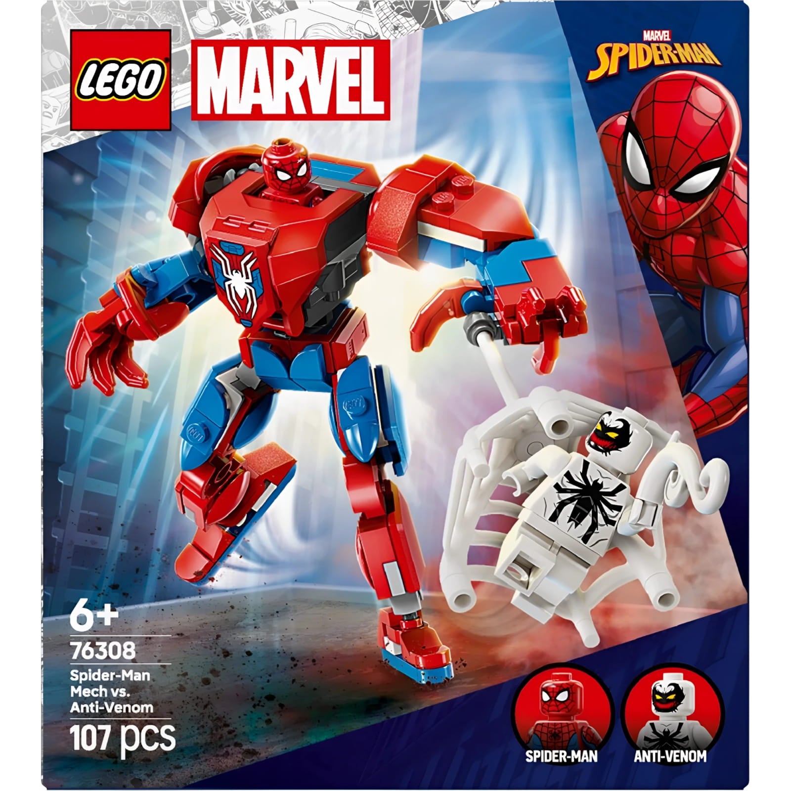 Juego de construcción ’Armadura robótica Spiderman Vs El Anti-Venom’ Lego Marvel 76308 - Juguete