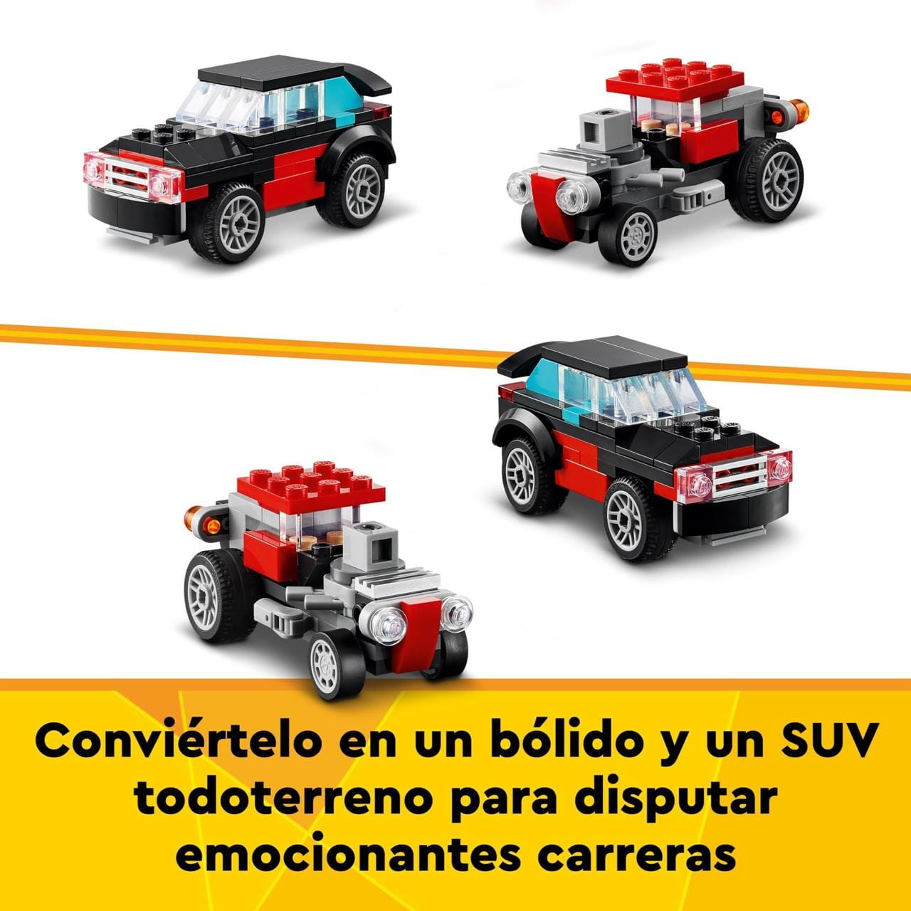 Juego de construcción camión plataforma con helicóptero Lego Creator 31146 - Juguete
