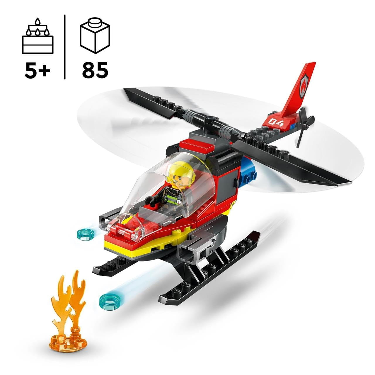 Juego de construcción Helicóptero Rescate bomberos Lego City 60411 - Juguete