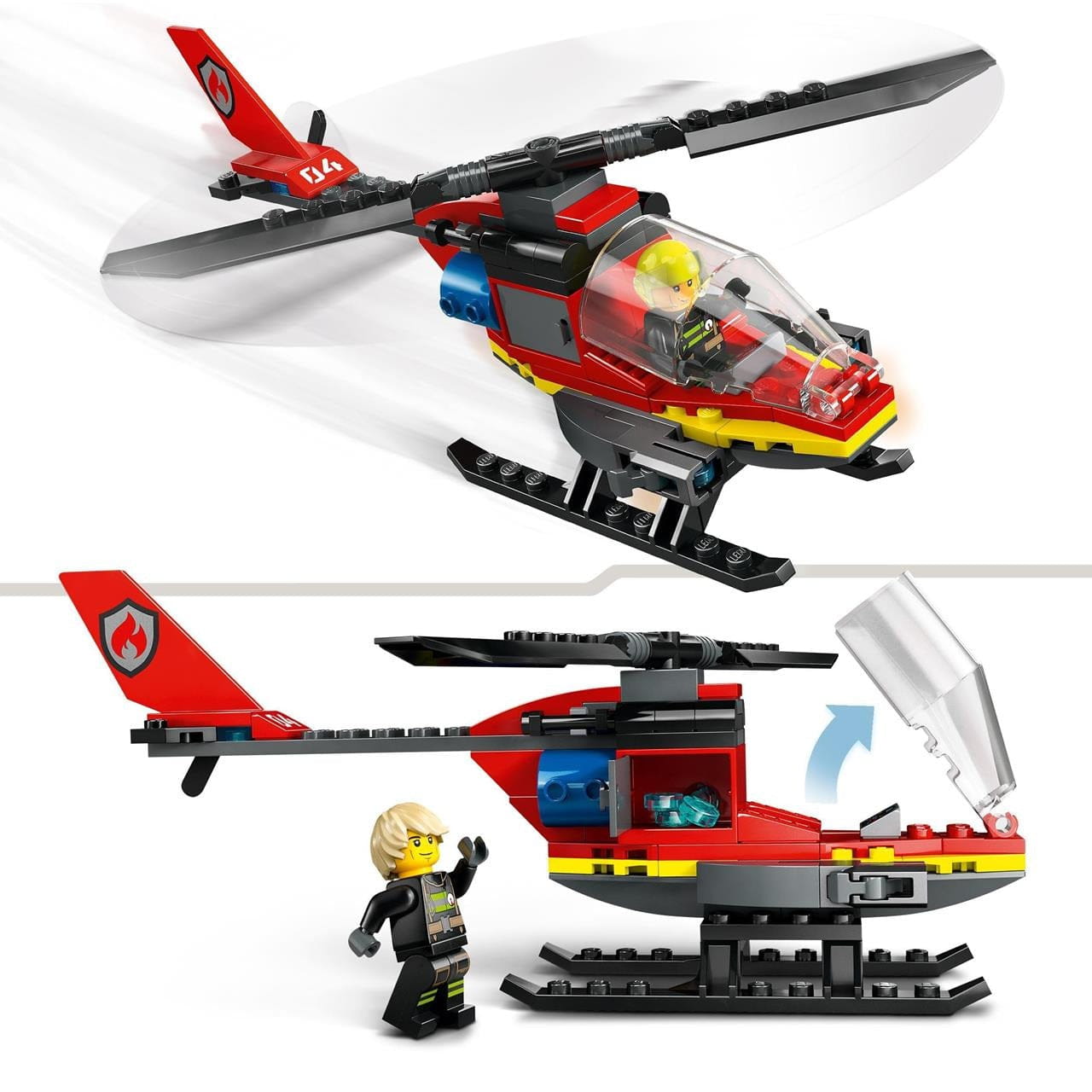 Juego de construcción Helicóptero Rescate bomberos Lego City 60411 - Juguete
