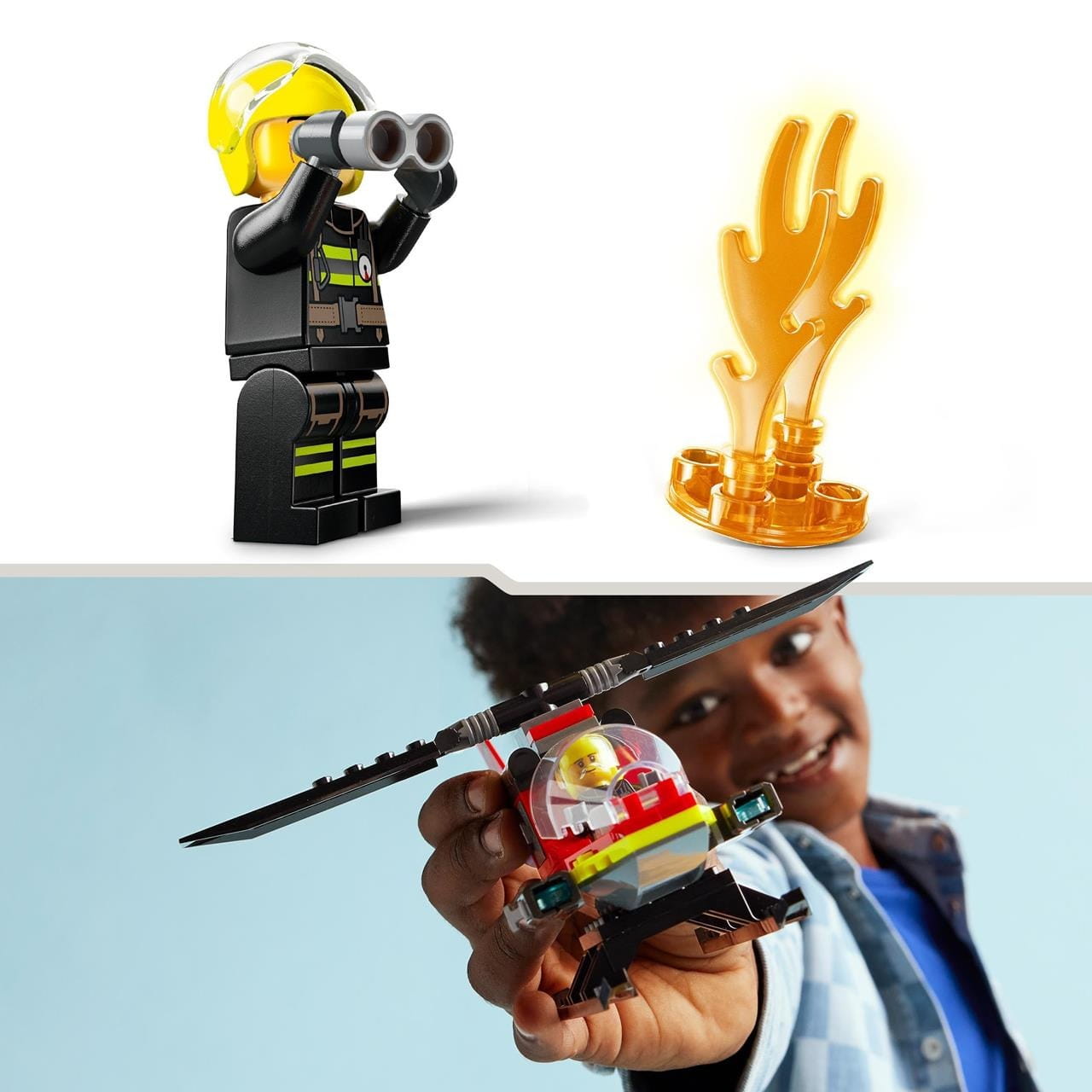 Juego de construcción Helicóptero Rescate bomberos Lego City 60411 - Juguete