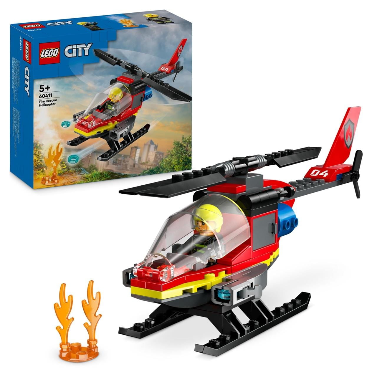 Juego de construcción Helicóptero Rescate bomberos Lego City 60411 - Juguete