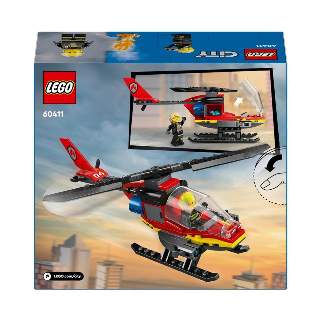 Juego de construcción Helicóptero Rescate bomberos Lego City 60411 - Juguete