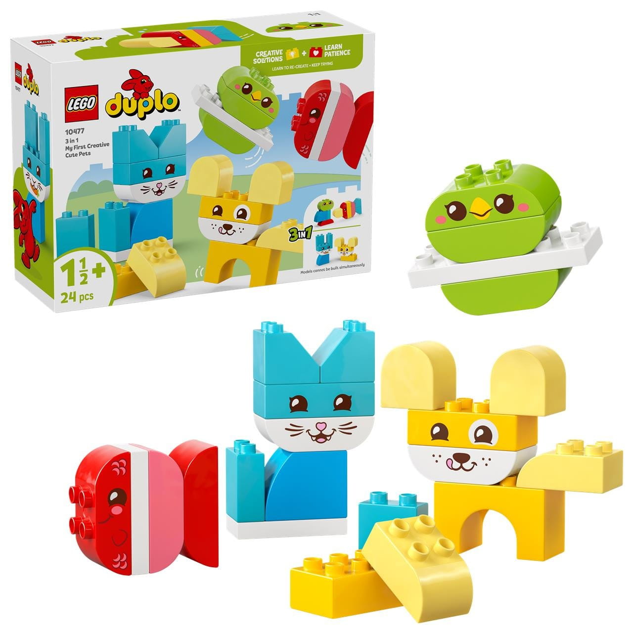 Juego de construcción mascotas simpáticas creativas 3 en 1 Lego Duplo 10477 - Juguete