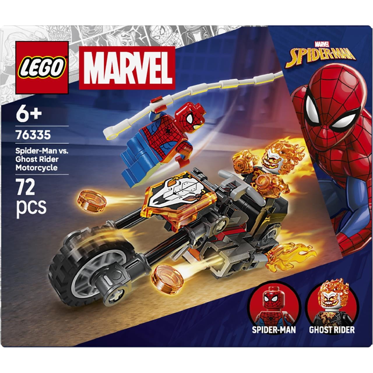 Juego de construcción Spiderman Vs Moto del motorista Fantasma Lego Marvel 76335 - Juguete