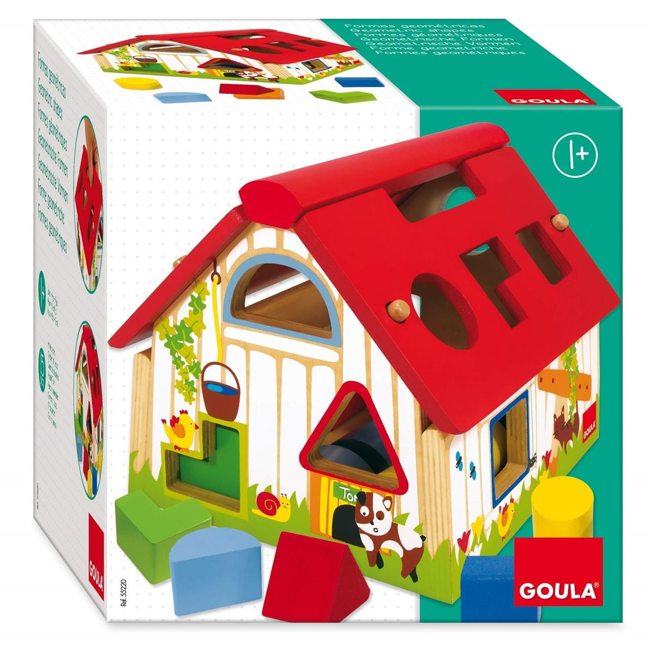 Juego encajable granja de madera ’Goula’ con formas geométricas - Juguete