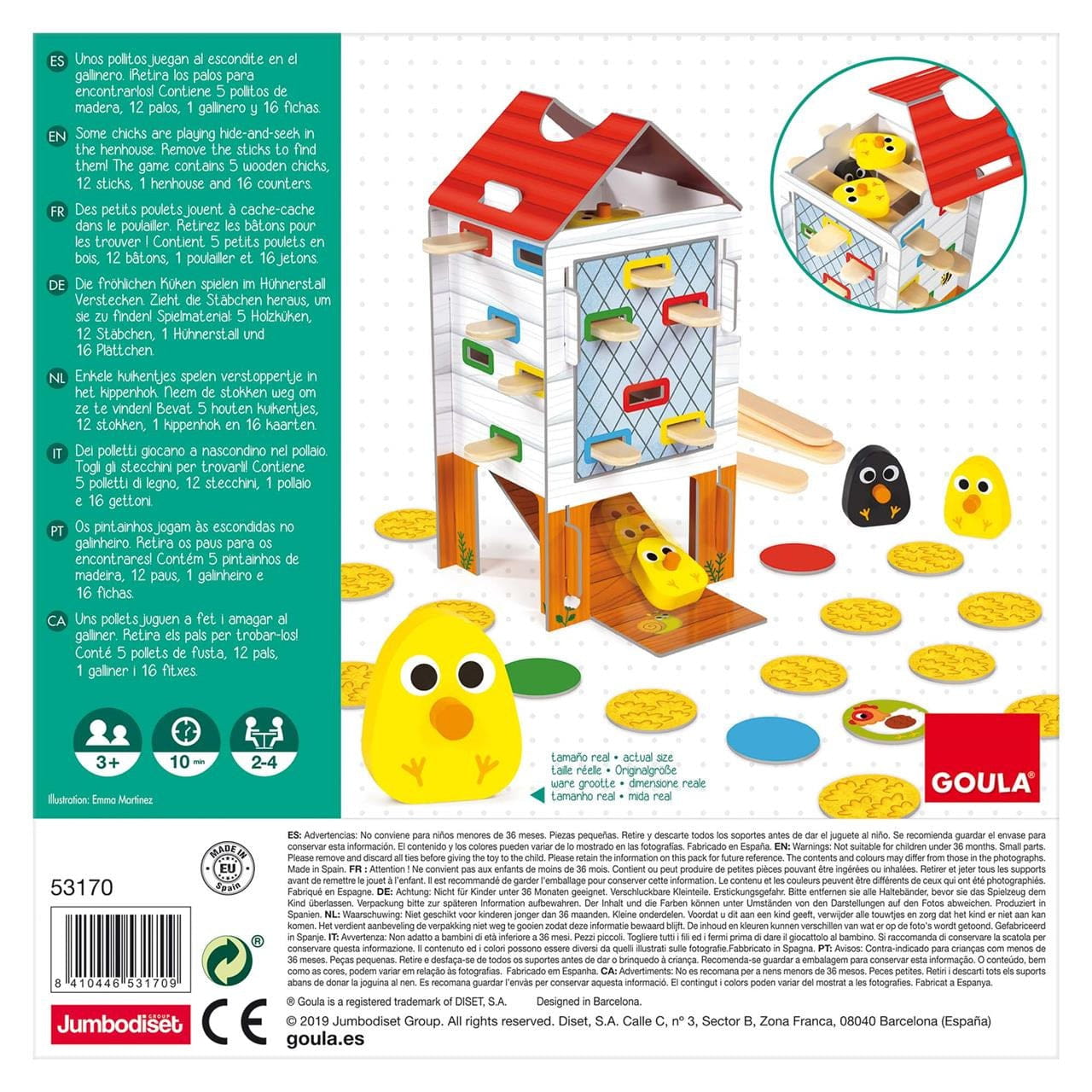 Juego habilidad ’Happy Chickens’ de madera Goula - Juguete