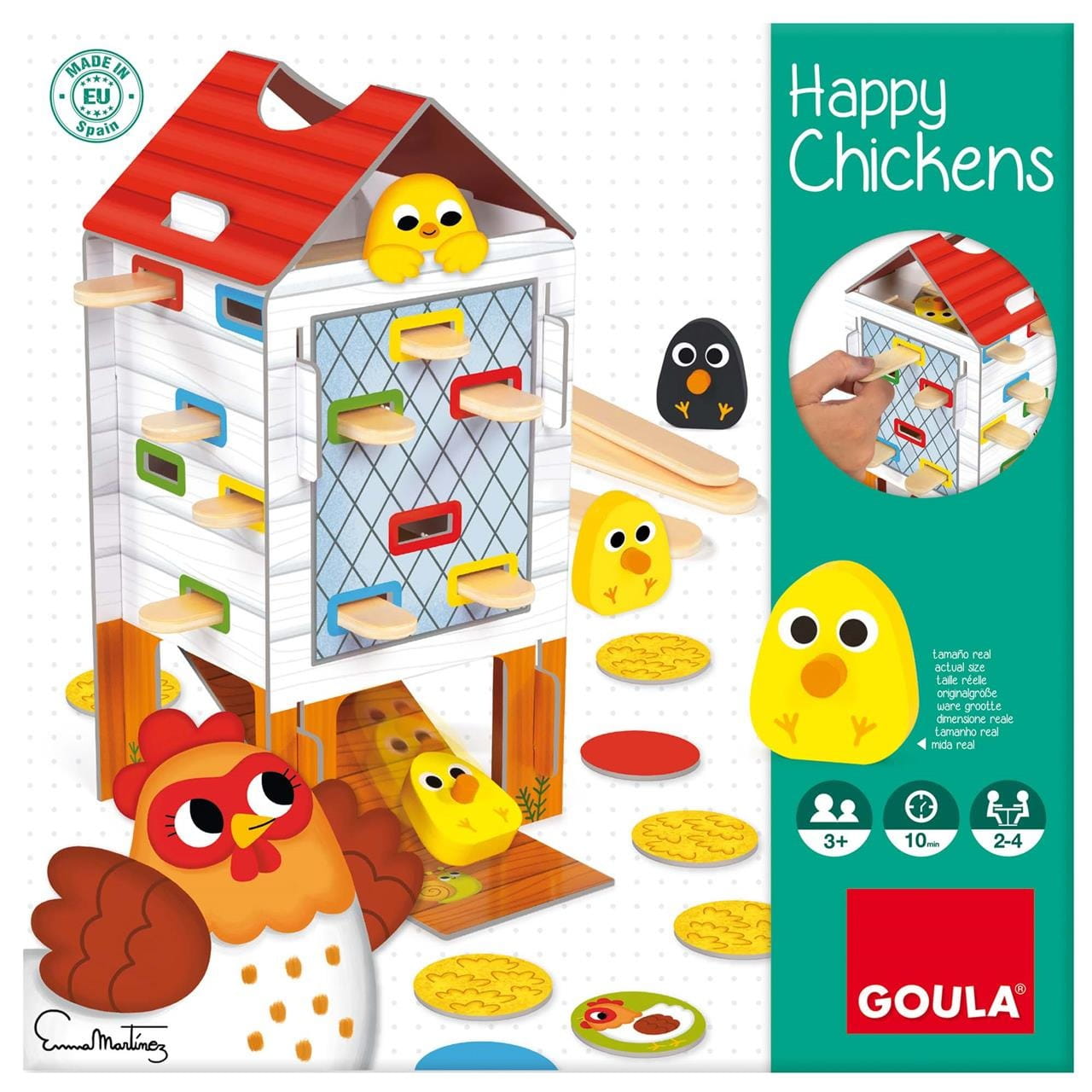 Juego habilidad ’Happy Chickens’ de madera Goula - Juguete