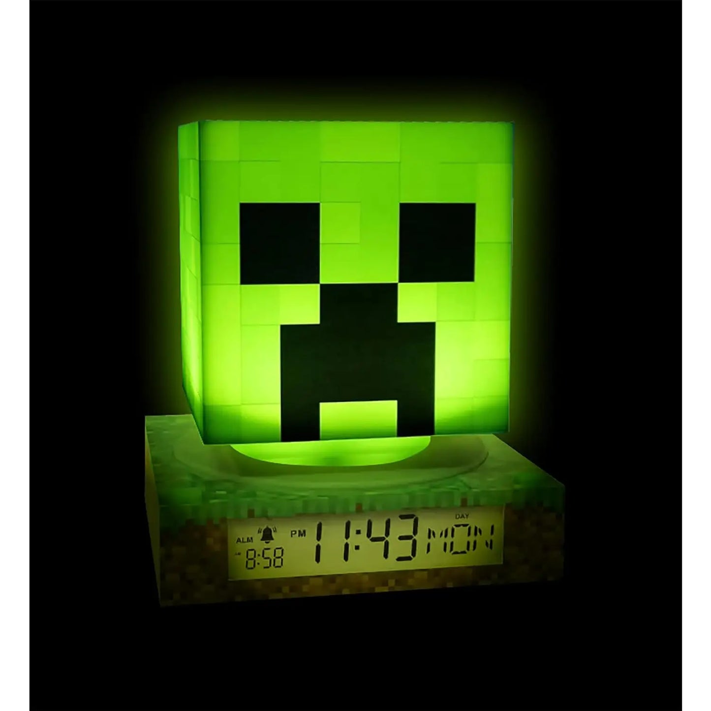 Lámpara infantil 3D con despertador MINECRAFT 25cm