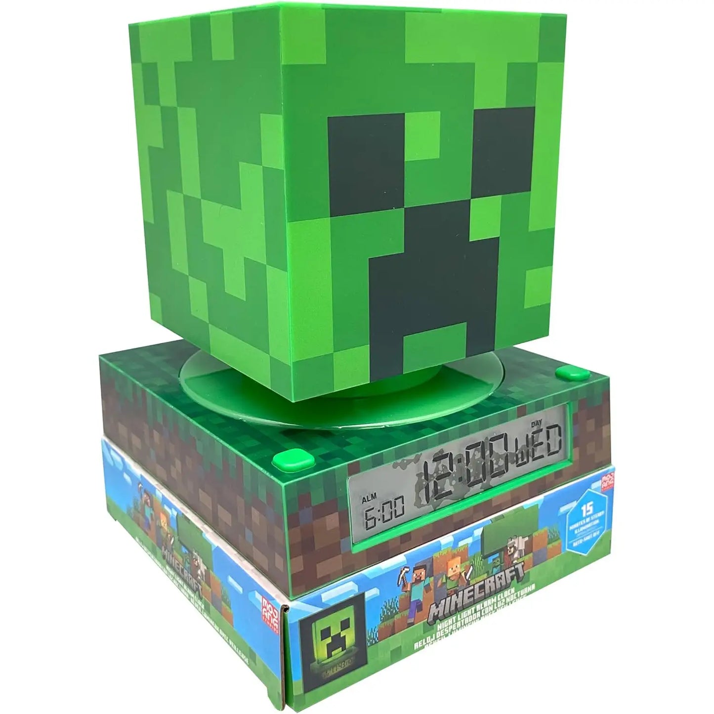 Lámpara infantil 3D con despertador MINECRAFT 25cm